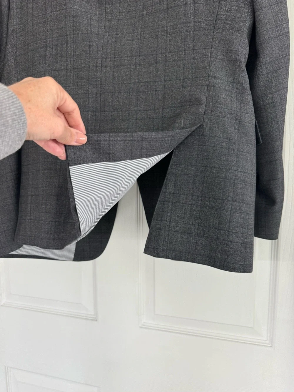 Todd Snyder Mayfair Fit 3 Piece Wool Plaid Suit Gray 42R Made in USA